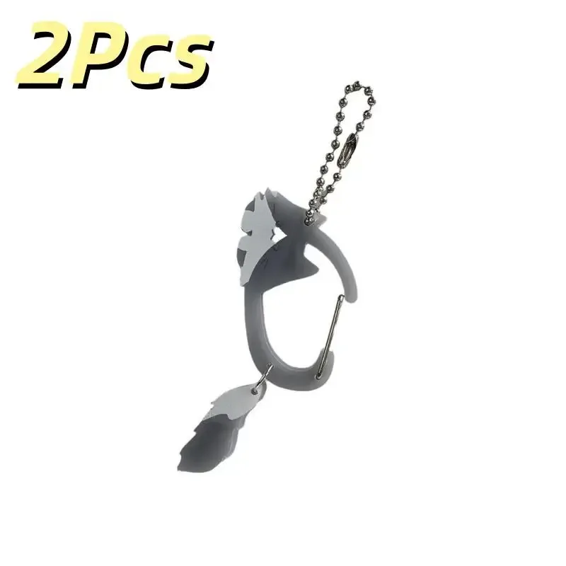 lot de 2 porte-clés chat à queue mobile, pendentif queue qui bouge avec mousqueton pour sac à dos, sac à main, décoration, cadeau pour les amoureux des chats