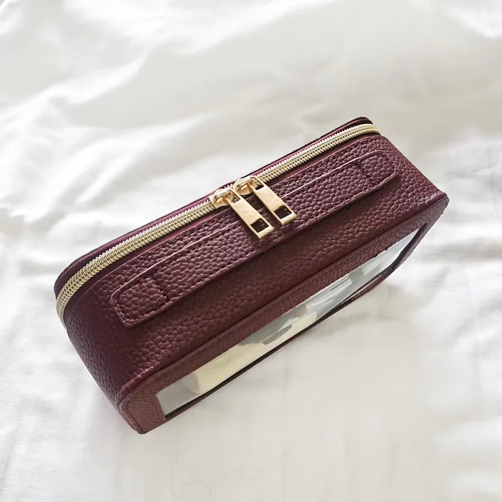 sac de maquillage pour femme, étanche, transparent, personnalisable, trousse de toilette de voyage, organiseur de bagages transparent pour femme