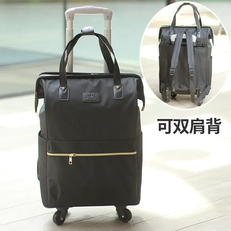 valise de voyage simple et portable de grande capacité pour femmes, sac à roulettes, sac à dos, sac d'embarquement, 2025