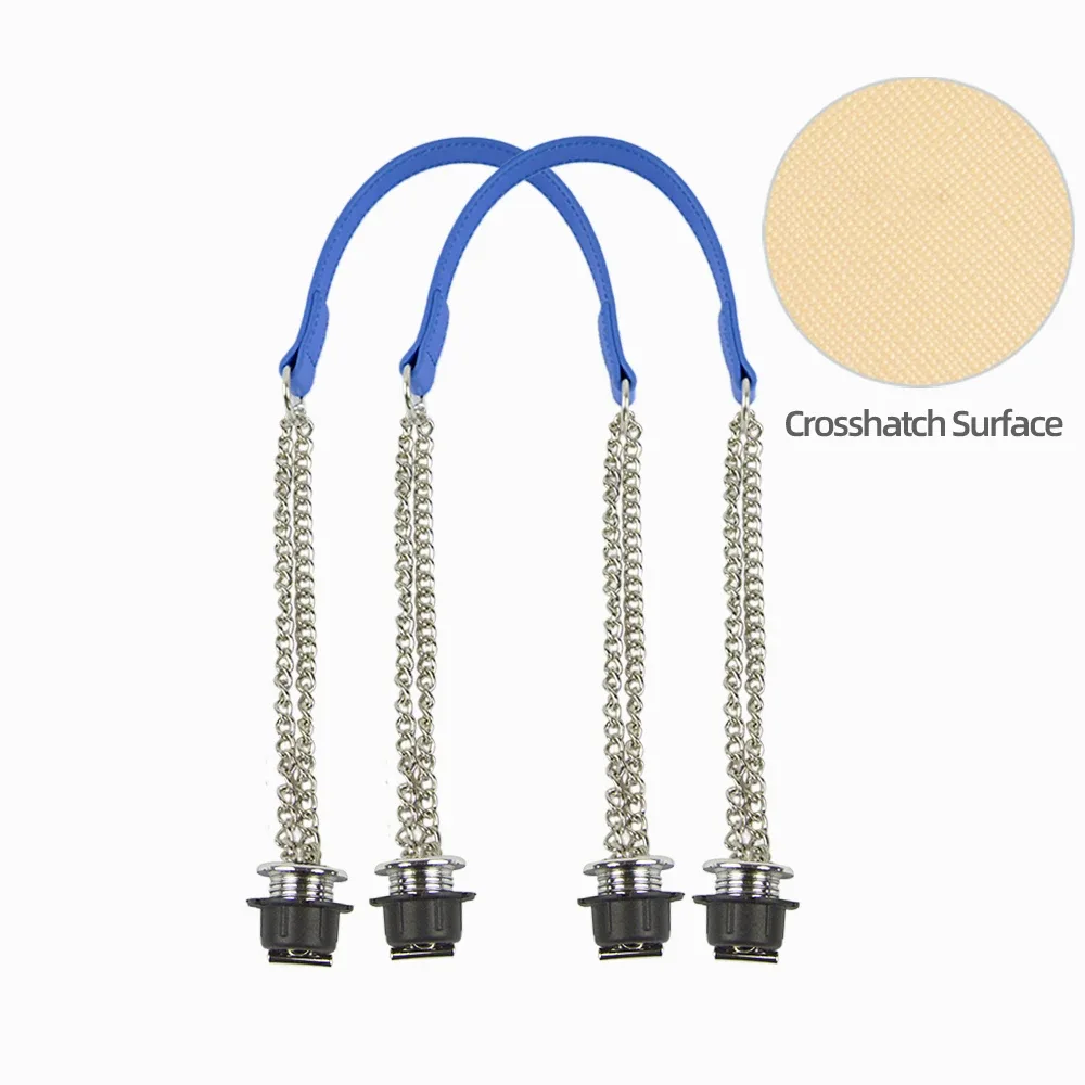 nouvelle paire de chaînes doubles longues argentées obag avec vis à placage métallique pour poignée obag, sac à main pour femme, sac à bandoulière