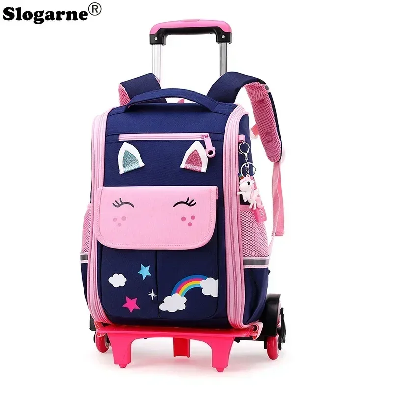 sac à dos d'école à roulettes pour enfant fille et garçon