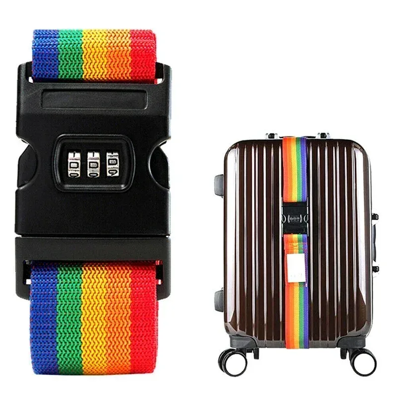 sangle de bagage de voyage antivol avec verrouillage par mot de passe réglable, ceinture d'emballage, bagage, verrouillage sécurisé, valise groupée, accessoires