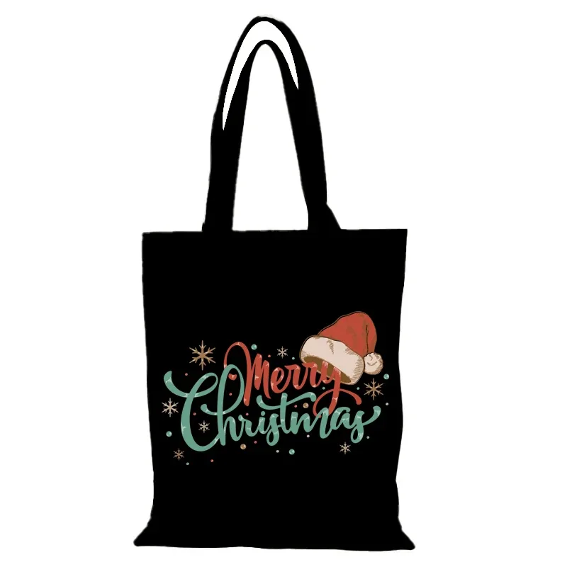 joyeux noël le sac fourre-tout femme nouvel an cadeau dessin animé sacs en tissu sac de cours sac à bandoulière femme eco shopper sacs à main homme