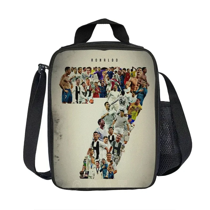 sac isotherme ronaldo cr football star, sacs à déjeuner isolés, conteneur à déjeuner, sac fourre-tout étanche, boîte à déjeuner, sacs de rangement pour aliments sportifs
