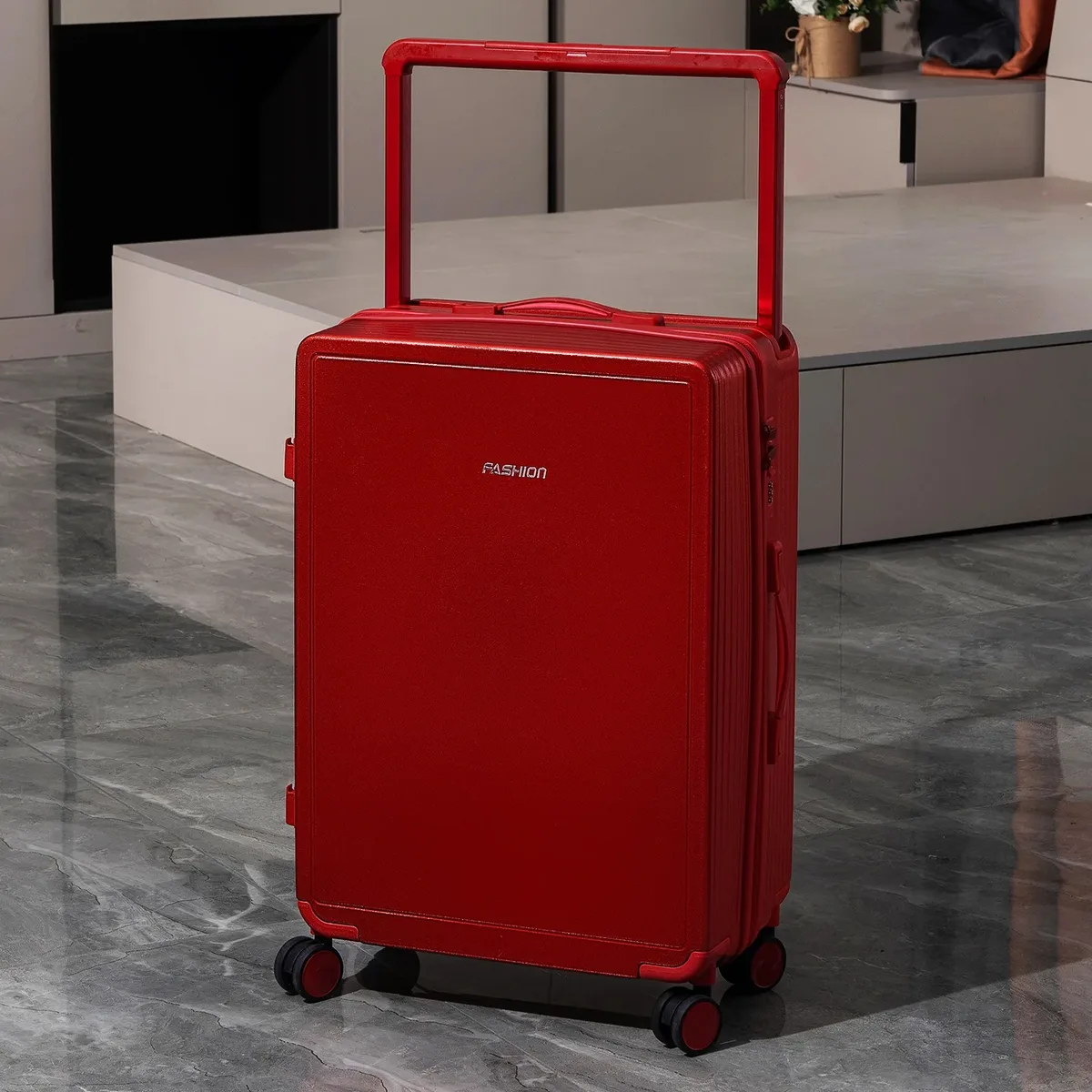 valise à roulettes multifonctionnelle de 30 pouces avec cadre en aluminium et poignée large, en polycarbonate durable, grande capacité