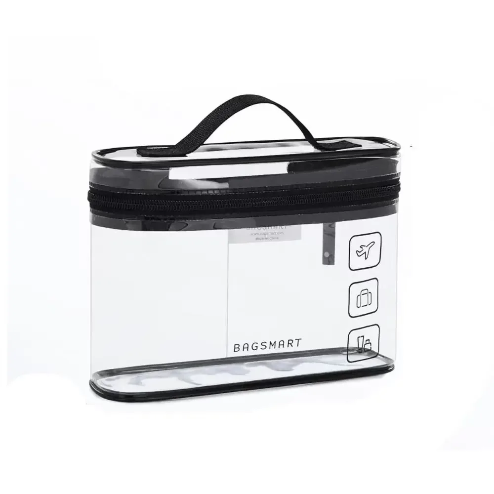 trousse de toilette transparente portable, grande capacité, organisateur de cosmétiques étanche, sac de rangement de voyage en pvc épais
