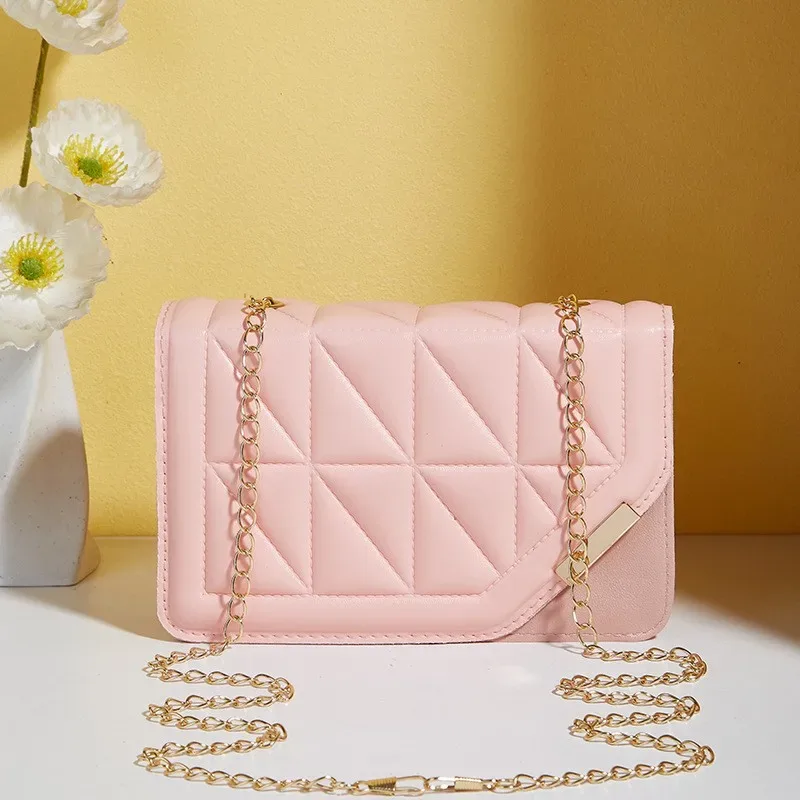 sacs à main et bourse de luxe noirs pour femmes, sacoche en cuir pu, sac à bandoulière à carreaux, pompon matelassé, marque