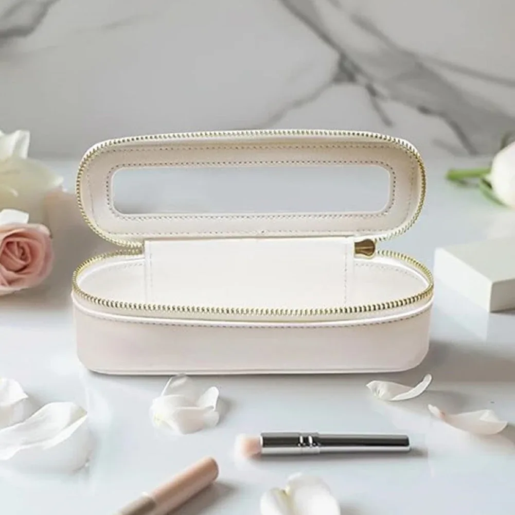 sac à pinceaux de maquillage en pu pour femmes, étui à pinceaux de maquillage transparent, sac de voyage à double fermeture éclair, sac de rangement pour pinceaux de maquillage, trousse de toilette de voyage