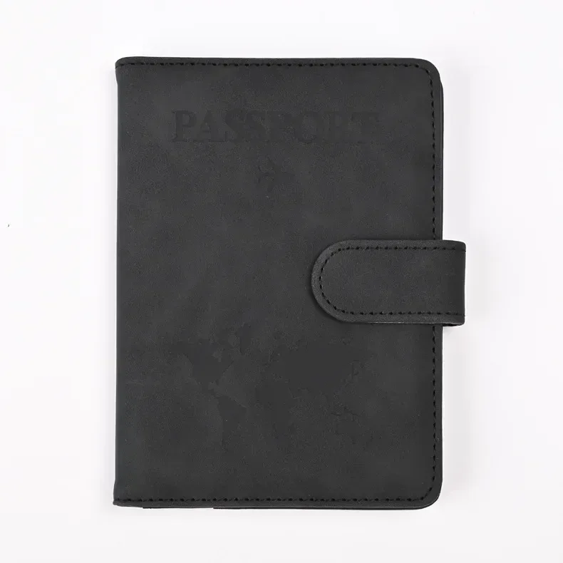 porte-passeport en cuir, portefeuille de voyage avec fente pour carte d'identité et carte de crédit, housse de passeport en cuir pu, protection de passeport bloquant rfid