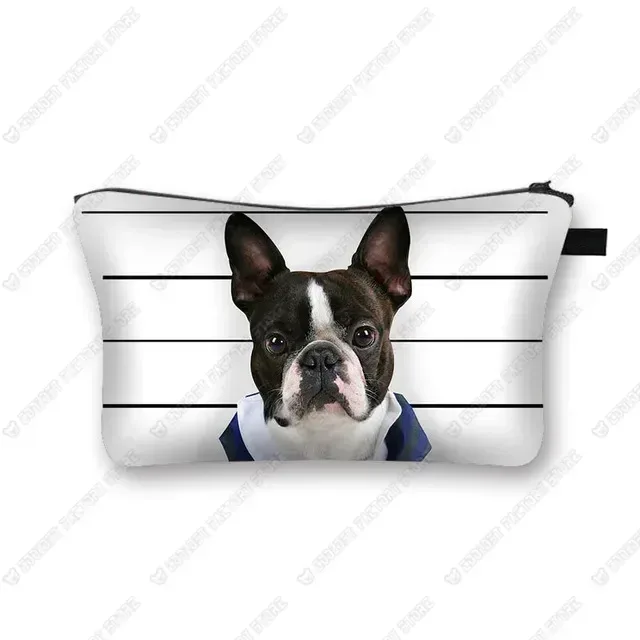 sacs à cosmétiques imprimés chien carlin 3d, motif pékinois mignon pour trousse de maquillage, organisateur nécessaire pour femmes, mini sac à main de voyage