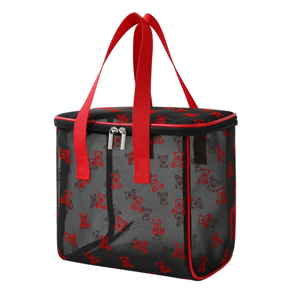 sacs à cosmétiques en maille grande capacité, pochette de rangement multifonctionnelle pour articles de toilette, fermeture éclair avec poignée, organisateur d'objets divers pour le camping