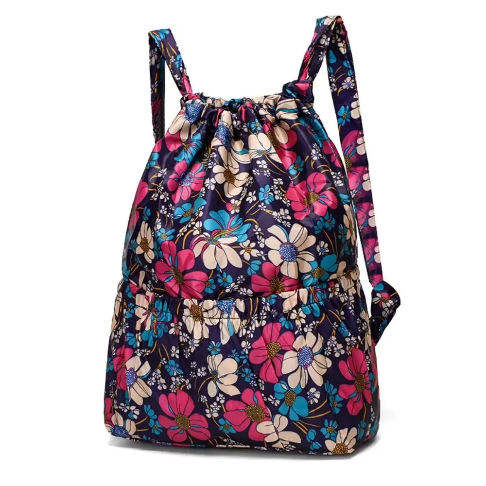Sac à bandoulière de proximité en polyester pour adolescentes, sac à provisions portable, sacs à dos de sport, imprimé floral décontracté, imperméable, grande capacité