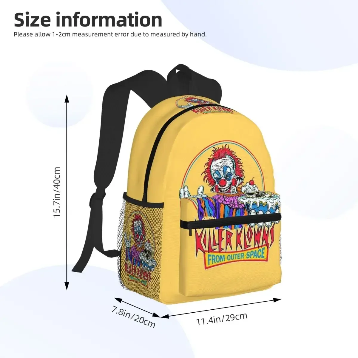 killer klowns from outer space sac à dos pour étudiants, sac d'école, sac à dos de randonnée, sac de voyage pour garçons et filles, sac à dos à la mode, sacs à bandoulière