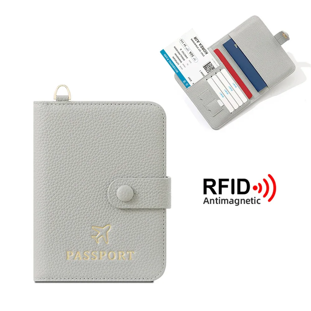 porte-passeport de voyage personnalisé pour femme avec protection rfid, étui de passeport à porter autour du cou avec porte-cartes en cuir