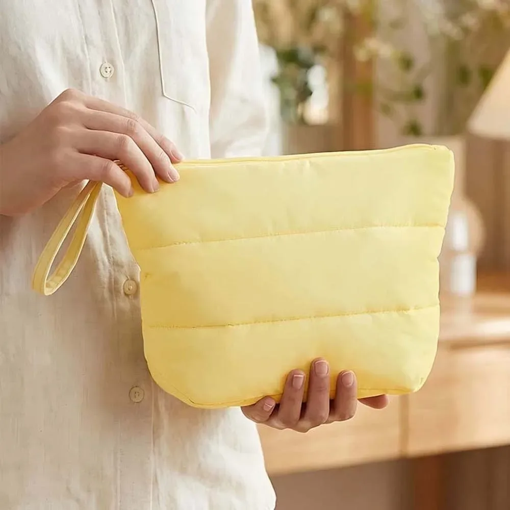 pochette de rangement couleur bonbon pour sac à main, grande capacité, pour maquillage, rouge à lèvres, serviettes hygiéniques, en coton doux