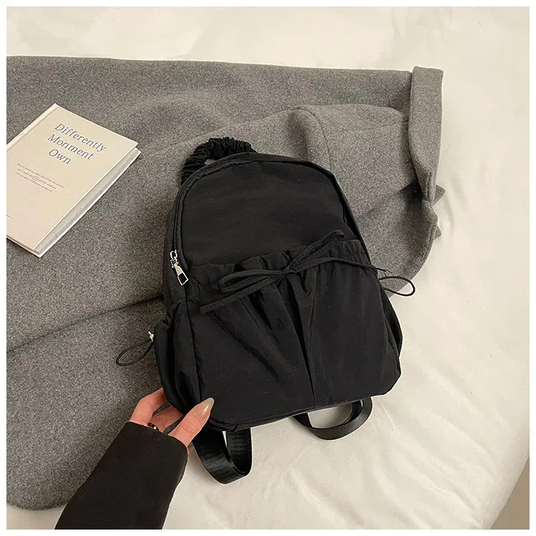 nom brodé personnalisé simple polyvalent cordon arc sac à dos grande capacité sac à dos voyage scolaire pour cadeaux sac à dos