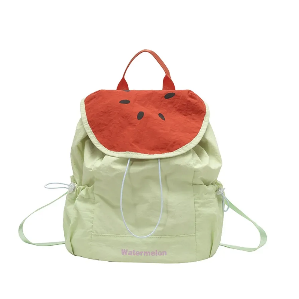 sac à dos en nylon couleur dopamine, mignon, fruits, style coréen, grande capacité, sac messager en tissu, sac de livre léger créatif, voyage