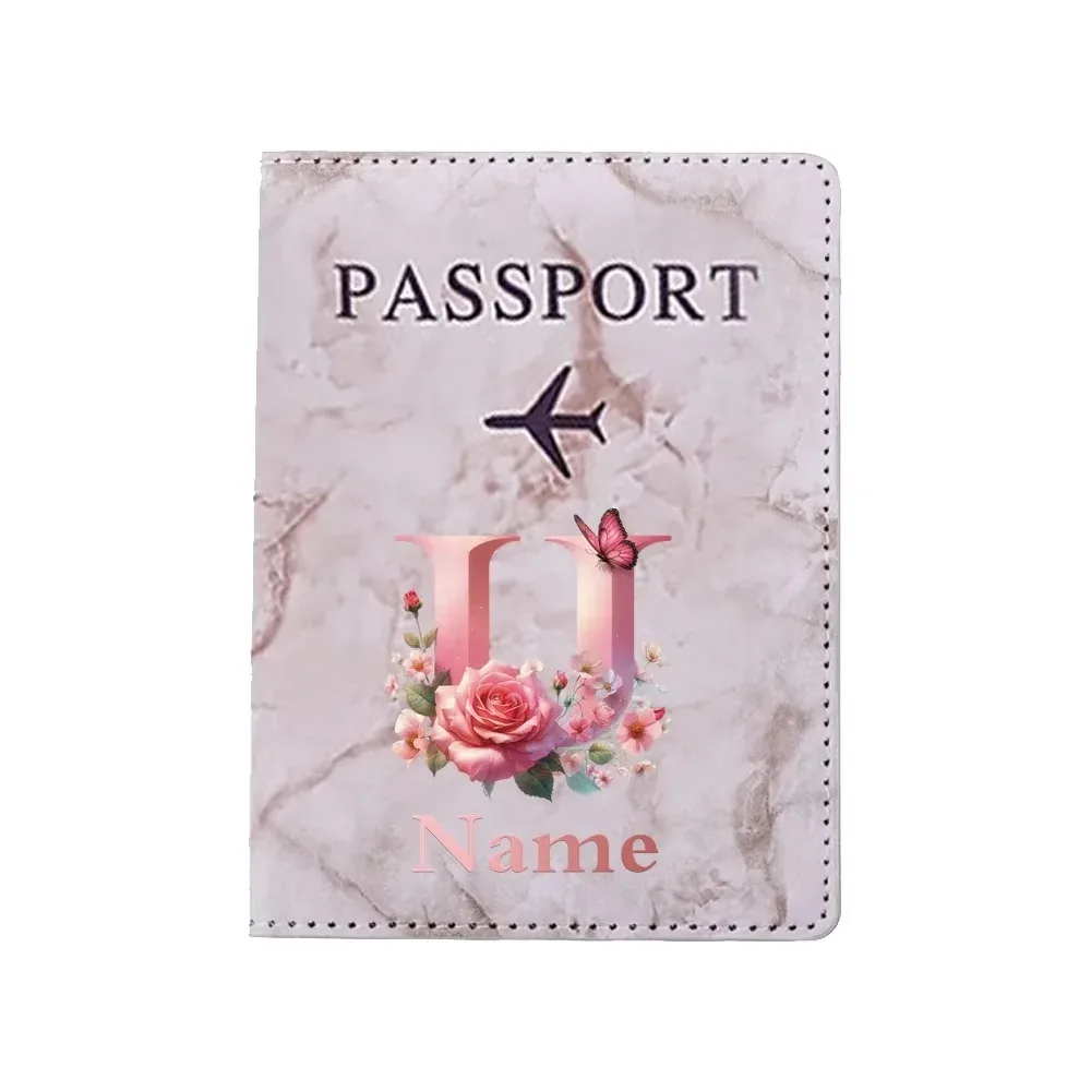porte-passeport personnalisé avec lettres florales, nom personnalisé, pratique pour les voyages, les affaires, les mariages, cadeau
