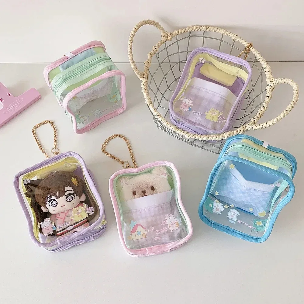 Pochette de rangement transparente pour boîte mystère, boîte organisatrice épaisse pour poupées, sac de rangement pour porte-clés, sac pour poupées, porte-clés, portefeuille