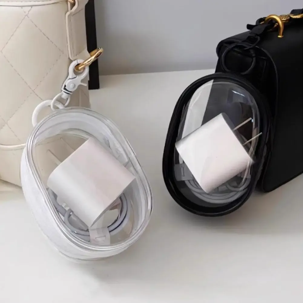 mini pochette de rangement multifonction portable, organiseur de câbles de chargeur de voyage, sac porte-clés, étui transparent pour poupée de 10 cm, étui de présentation de cosmétiques