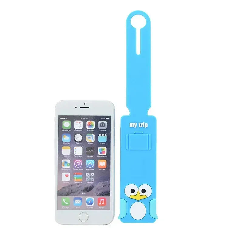 étiquette bagage pvc imprimés animaux jaune canard bleu hibou bleu pingouin blanche voyage accessoires identification valise nom adresse