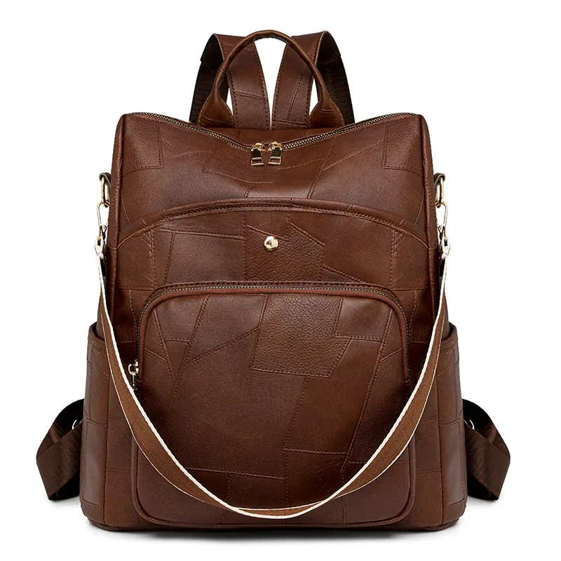 sac à dos en pu solide pour documents, cartable de grande capacité, sacs de livre, sac à dos de voyage, sacs d'école simples, adolescents, nouvelle mode, haute qualité