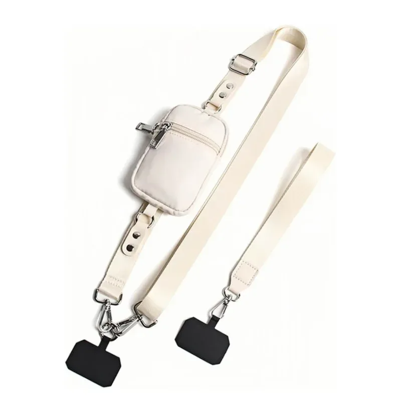 sac bandoulière réglable pour téléphone avec cordon détachable, étui multifonctionnel pour téléphone, portefeuille zippé anti-rfid pour cartes, clés et documents d'identité