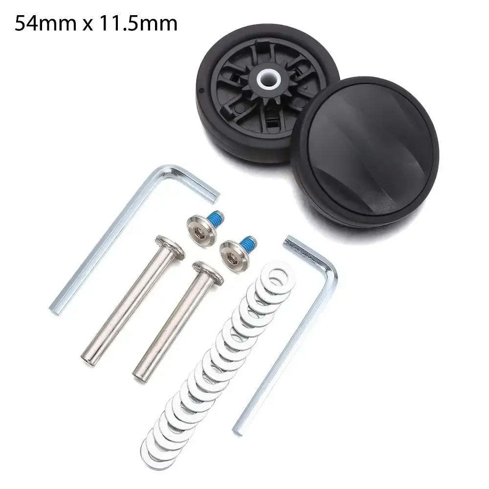 kit de réparation d'essieux silencieux durables avec vis, roues de bagage de voyage, pièces de valise, essieux de 40mm, 43mm, 54mm, 60mm, 64mm, 70mm