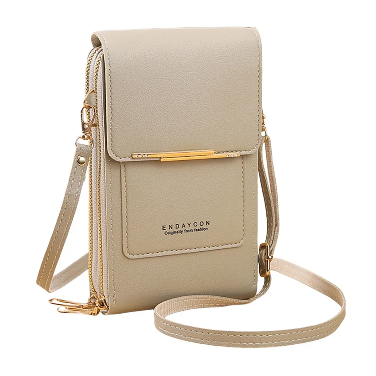sac à bandoulière pour téléphone avec fenêtre tactile, en cuir premium, anti-rfid, léger, pour femme, portefeuille