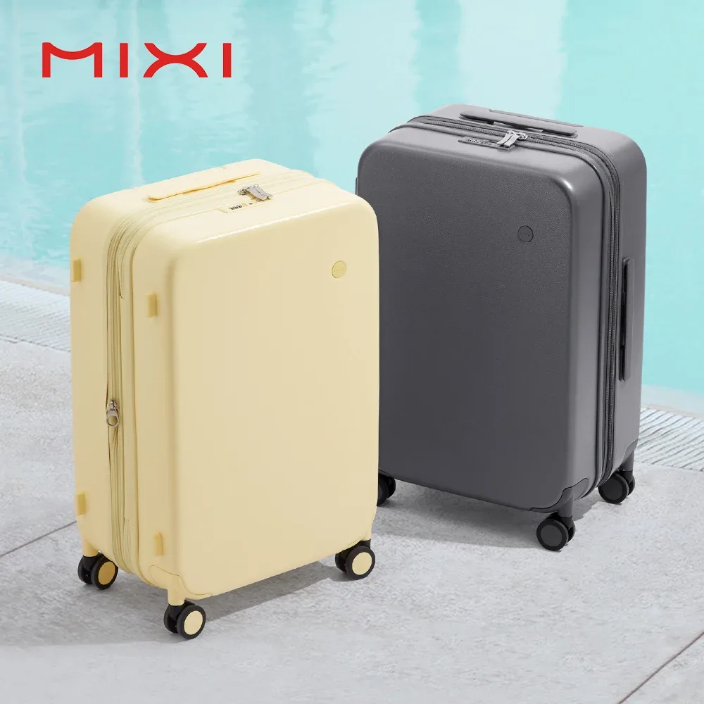 mixi nouveau design bagage de voyage extensible puristique serrure tsa léger grande capacité pc valises roulettes 20 24 26 pouces