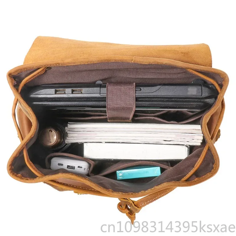 sac à dos vintage en cuir de vache véritable fait main pour homme, voyage, école, collège, décontracté, rétro, élégant, unique
