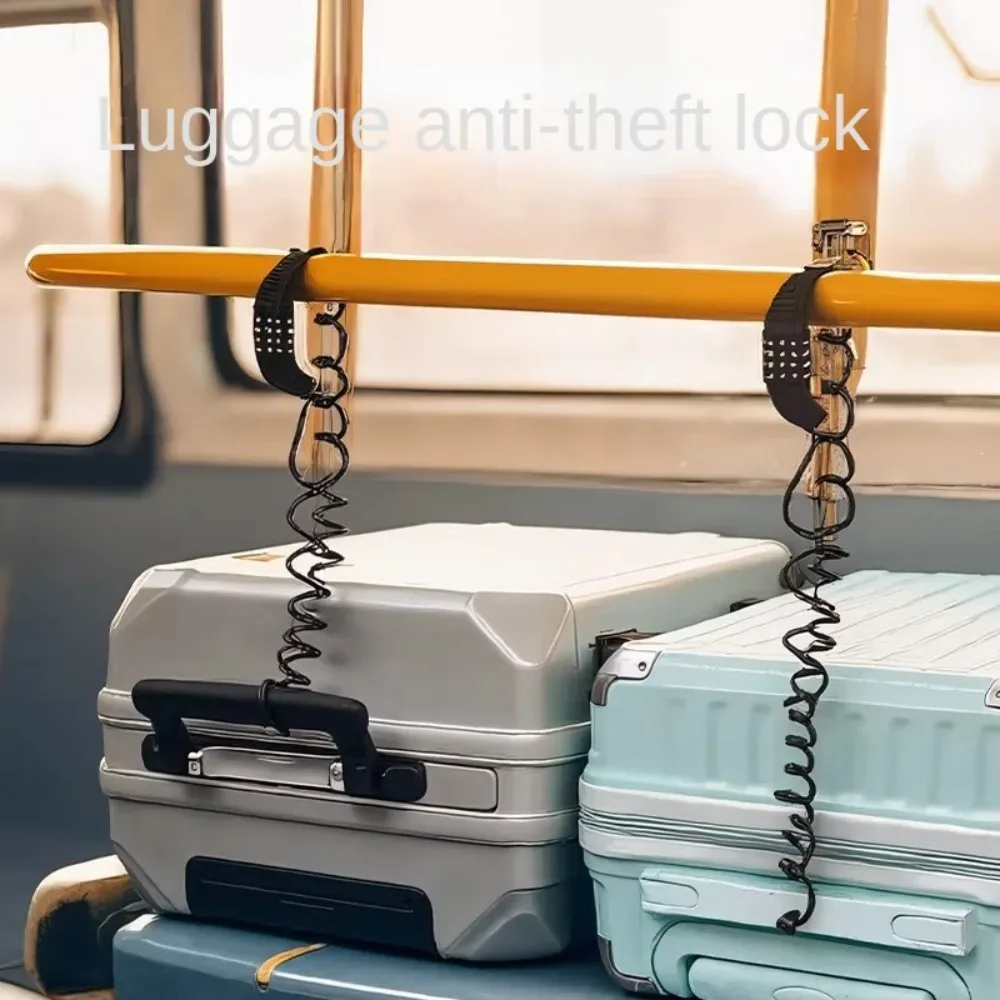 Cadenas Combiné Polyester Noir Antivol Bagage Sécurité Voyage Valise Attachement Chiffres Blancs Poignée Flexible