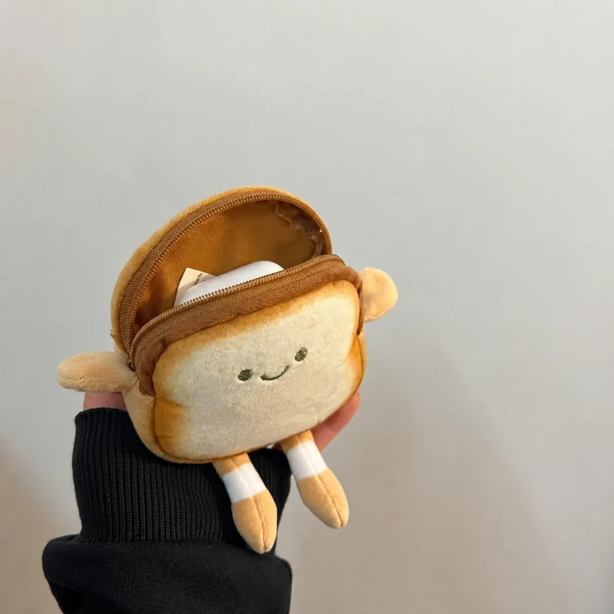 porte-monnaie pain grillé de dessin animé, mini pochette de rangement légère pour pièces de monnaie, écouteurs et clés, petit sac de maquillage mignon comme cadeaux pour filles
