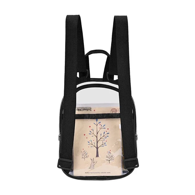 sac transparent en pvc, sac à dos de voyage transparent, sac à bandoulière, sangle pour livre, terrain de sport, mini cartable de voyage étanche approuvé pour enfant