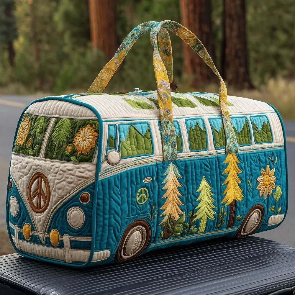 nouveau sac de sport pliable matelassé grande capacité imprimé floral, sac de voyage durable 3d, grand sac de camping