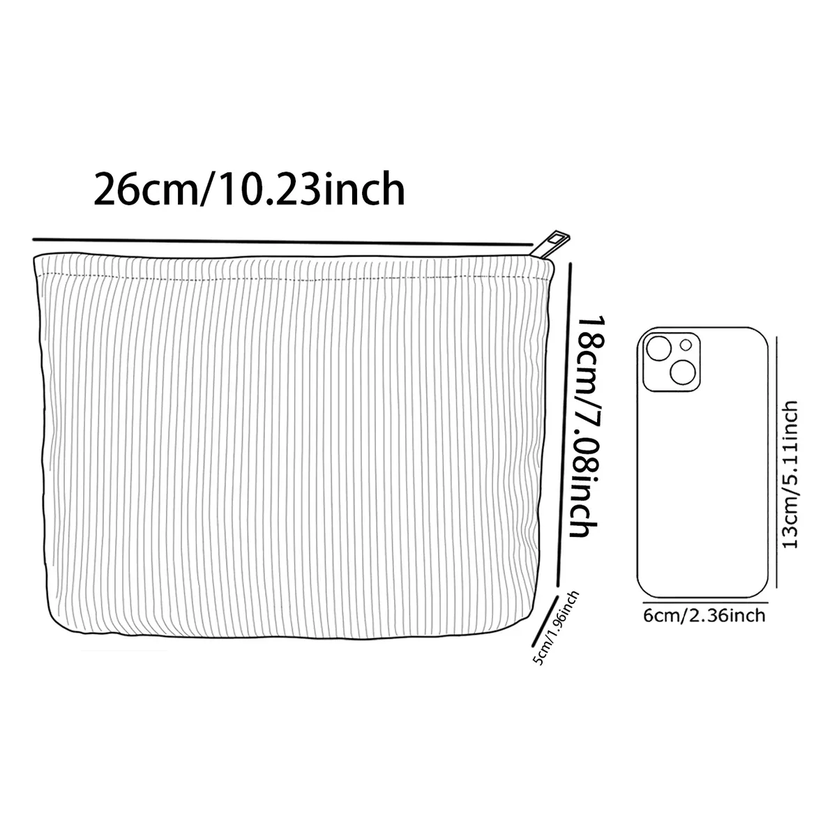 trousse de maquillage en velours côtelé à motif chat, boîte de rangement légère à fermeture éclair, sac multifonctionnel avec doublure, utilisé pour ranger les cosmétiques
