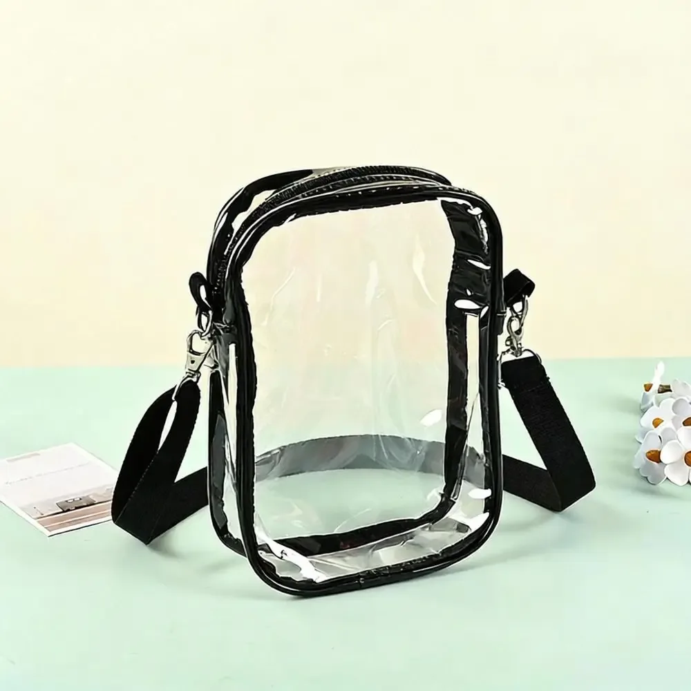 sac à bandoulière transparent en pvc pour usage décontracté, pochette de rangement transparente, sacoche simple pour téléphone, sac messager pour festival