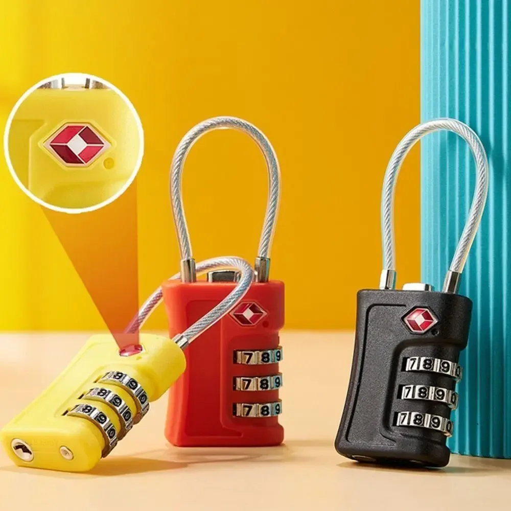 Cadenas Serrure TSA Plastique Code Numérique Antivol Usage Voyage Couleur Noir Rouge Jaune Logo Centralisée Sécurité Valise Bagage