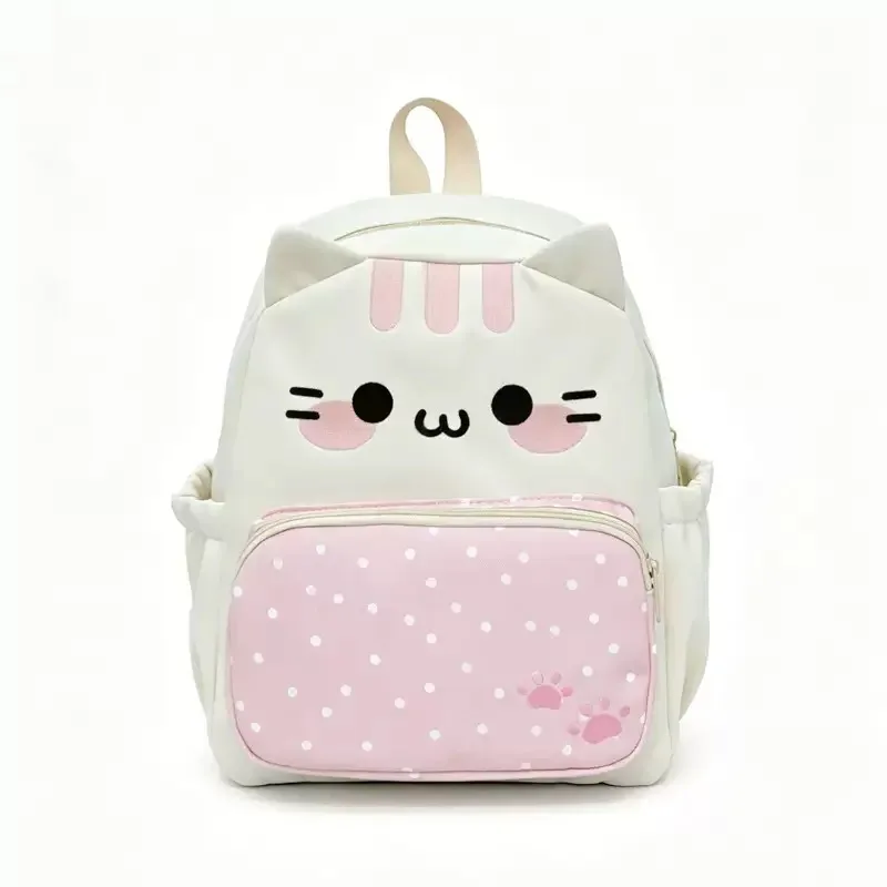 sac à dos chat de dessin animé pour filles et femmes, sac d'école mignon pour étudiantes, sac de voyage grande capacité