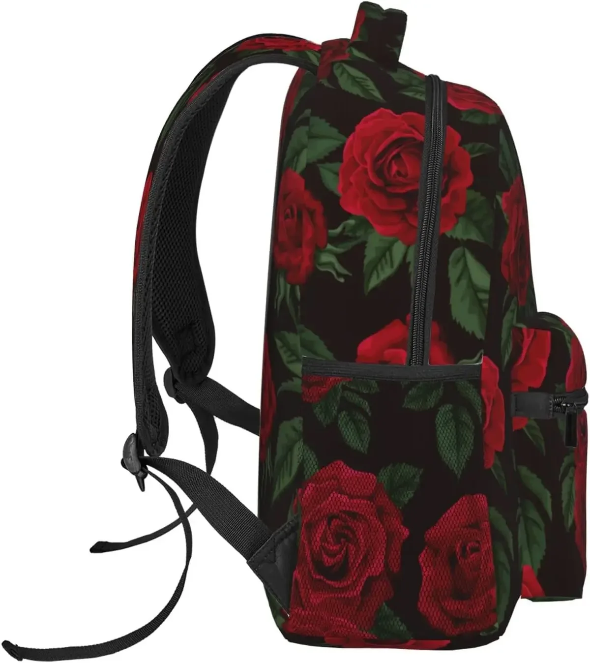 sac à dos léger à motif de fleurs roses rouges pour hommes et femmes, sac à dos universitaire, sac à dos décontracté, sac de voyage pour ordinateur portable