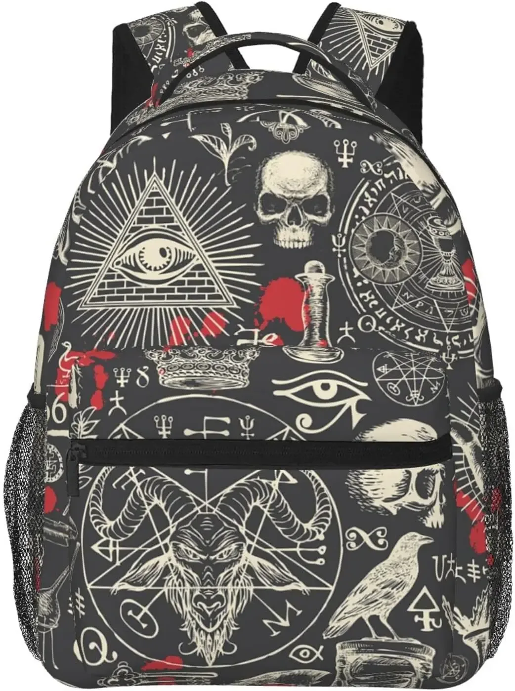 sang satanique de sorcellerie de style rétro, sac à dos décontracté, sac à main, sacs à dos pour ordinateur portable, poches, affaires, voyage