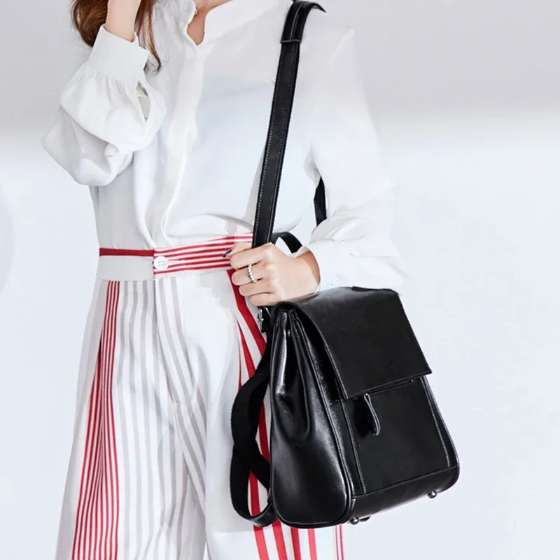 sac à dos en cuir véritable sac à dos pour femmes école sacs à bandoulière voyage huile cire peau de vache femme sac à dos sac à bandoulière