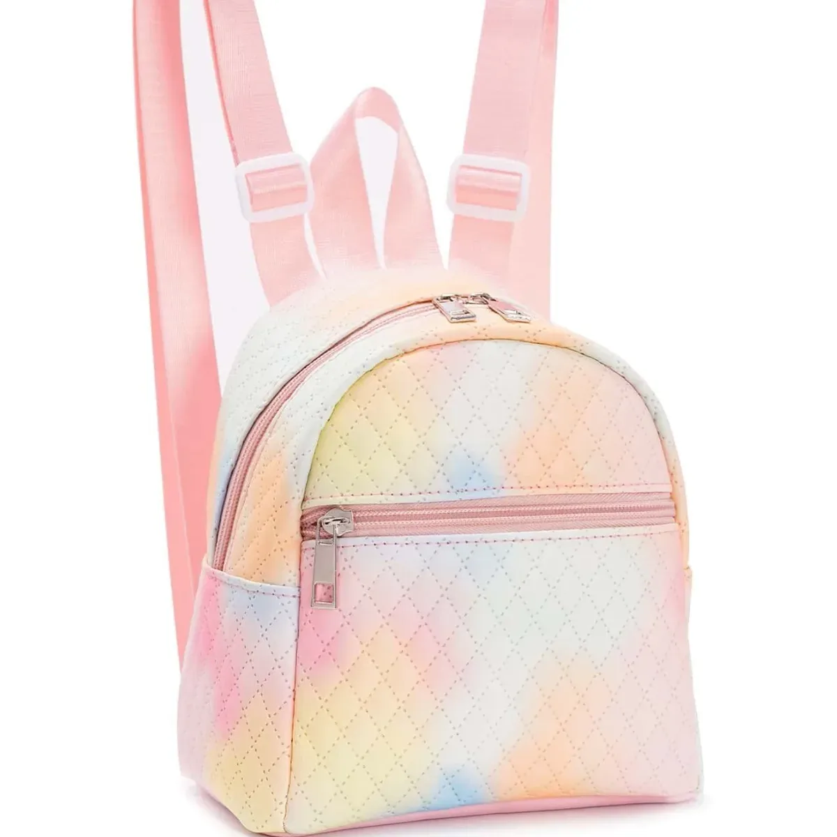 commerce extérieur transfrontalier vente chaude sac à dos femmes arc-en-ciel multicolore pu matelassé mini sac à dos mode loisirs haut de gamme sc
