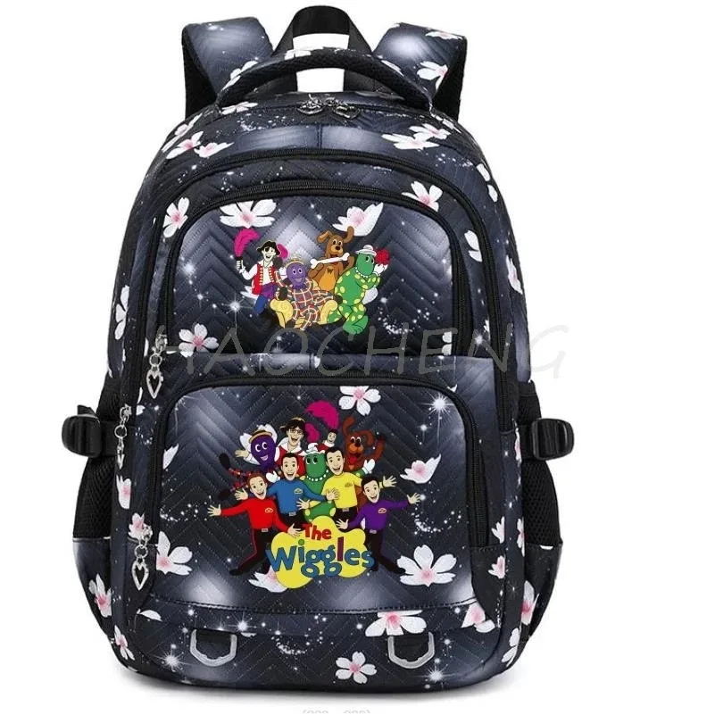 sacs d'école imprimés en 3d the wiggles, sac à dos d'école pour filles et adolescentes, sac à dos de voyage pour étudiants, sac à dos décontracté à la mode pour ordinateur portable