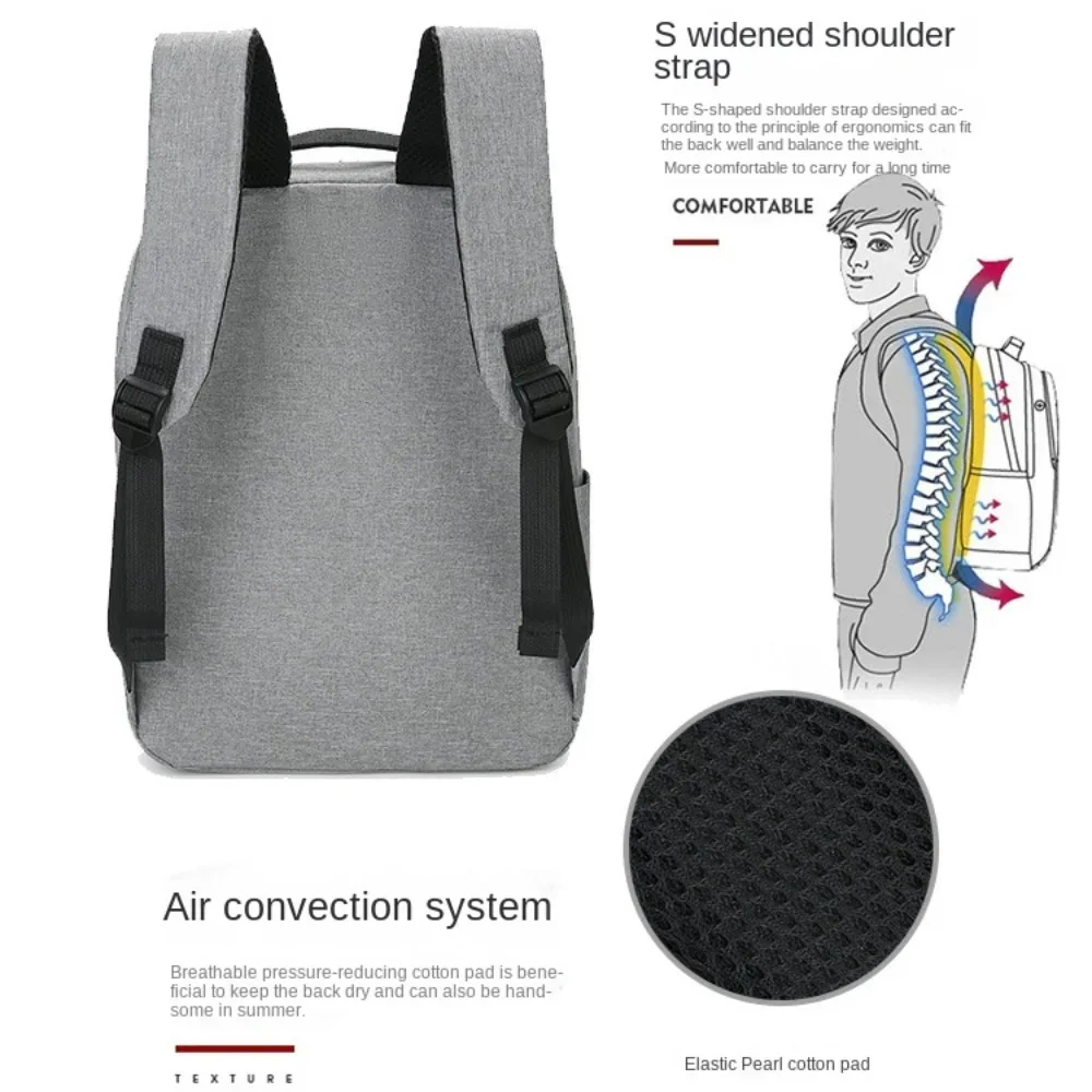 sac à dos oxford grill unisexe, sac d'ordinateur lavable, sac à dos d'affaires polyvalent, sac à dos de haute qualité, noir, gris, bleu, rouge, 15.6 pouces