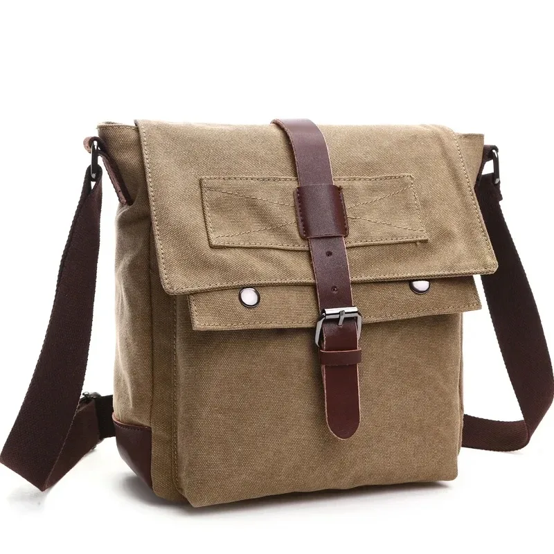 toile hommes sacs de messager d'affaires pour hommes sac à bandoulière vintage toile sac à bandoulière rétro décontracté bureau sac de voyage
