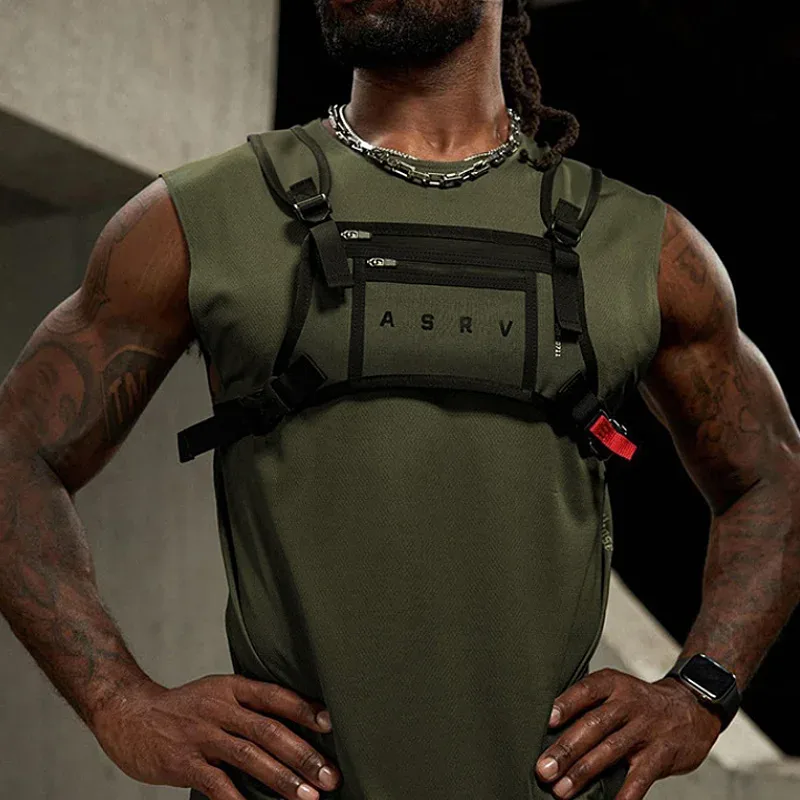 sac de poitrine tactique multifonctionnel pour homme, sac de sport et de fitness d'extérieur, sac de téléphone réfléchissant étanche, sacoche de poitrine décontractée pour homme