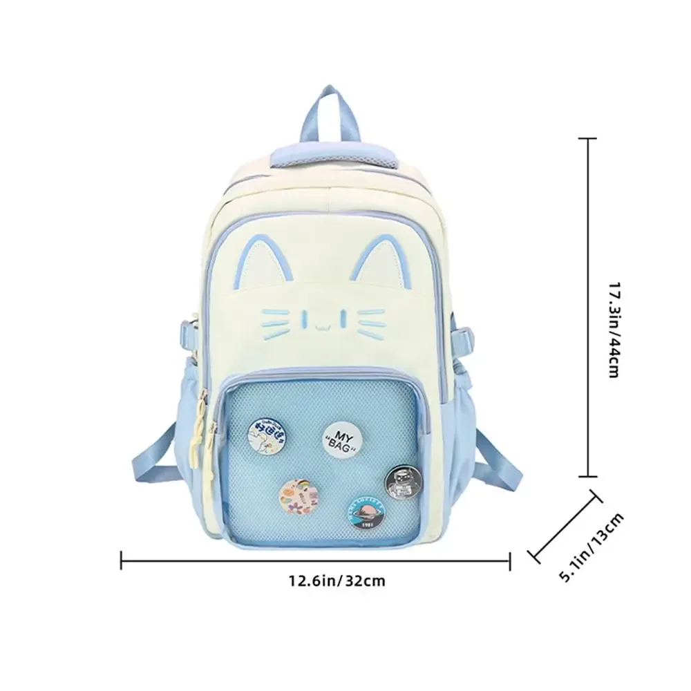 kawaii transparent ita sac à dos grande capacité double bandoulière double sac à bandoulière bricolage affichage sac à dos voyage