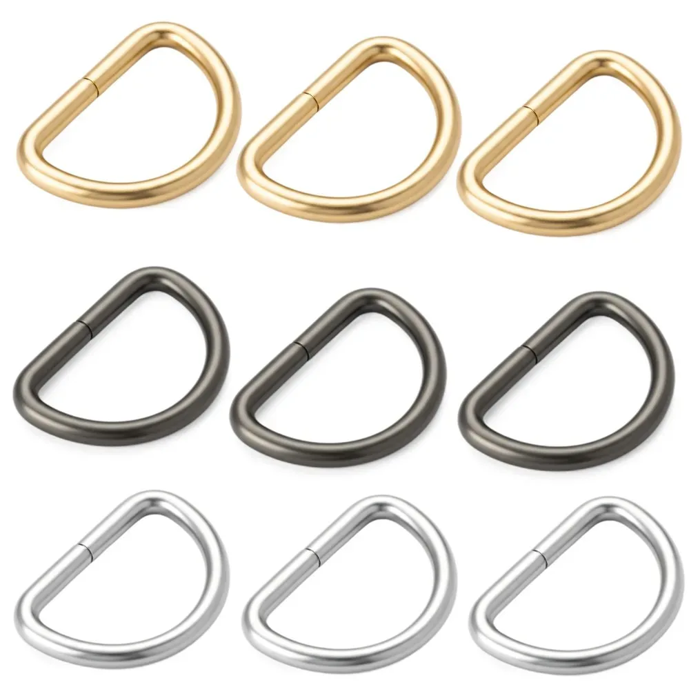 Lot de 5 pièces en métal épaissi, anneaux en D semi-circulaires, boucles et chaînes pour sacs à main, sacs à dos, sangles, colliers de chien, accessoires DIY