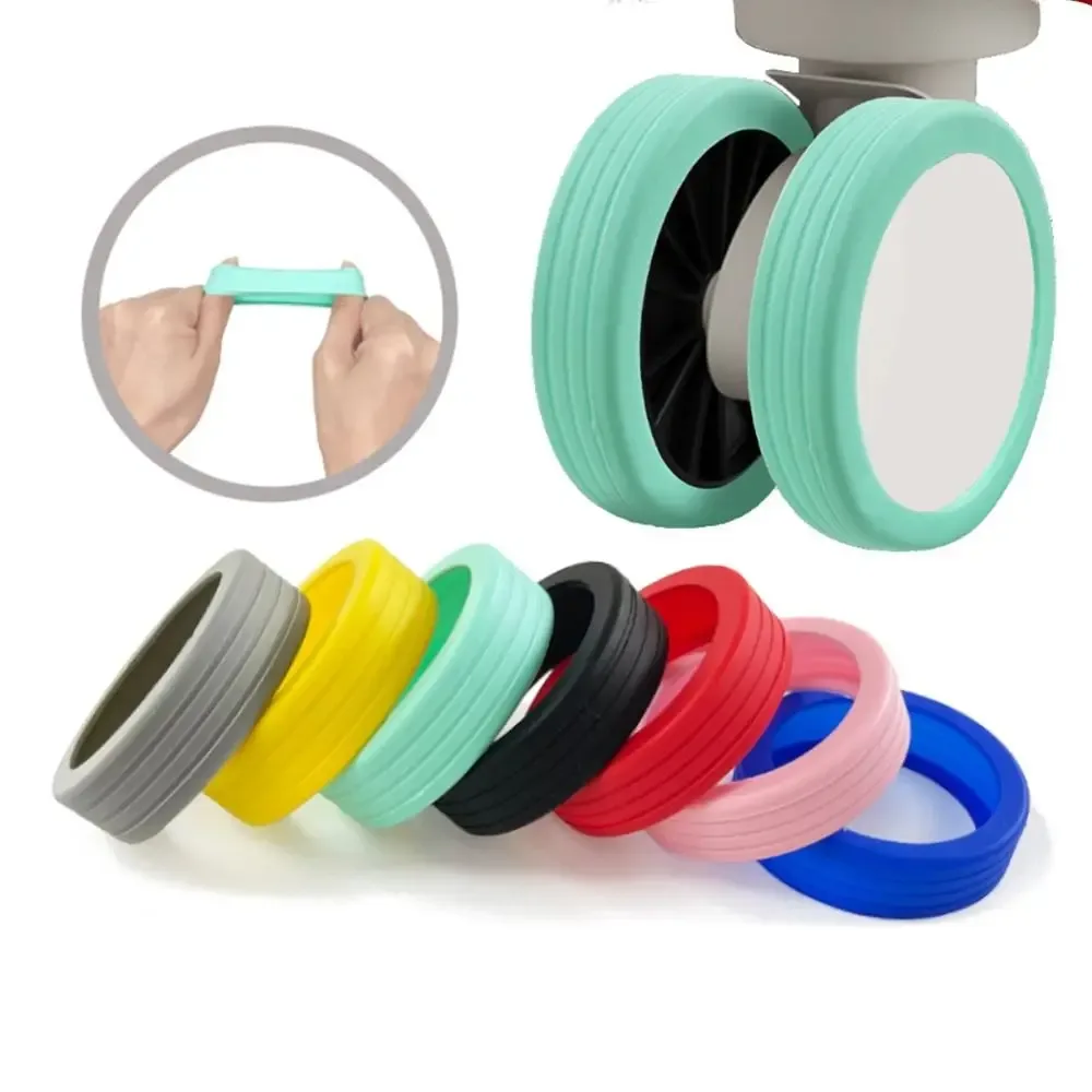 protecteur de roues de bagage en silicone avec son silencieux, accessoire de protection de valise, 4/8 pièces